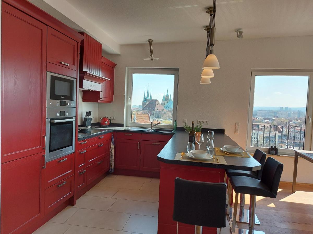 At The Top - Penthouse Ueber Den Daechern Der Stadt Erfurt Eksteriør billede